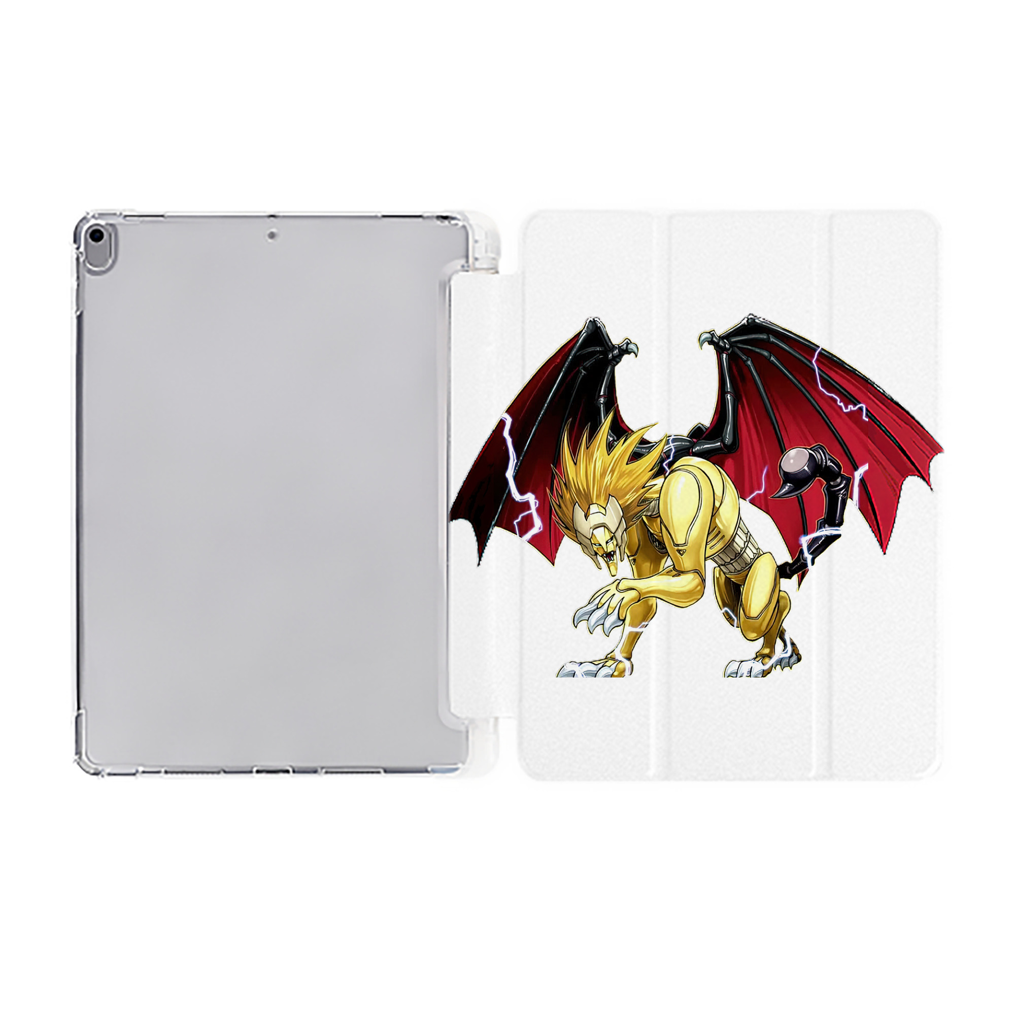 （画像用） 遊☆戯☆王 Yu-Gi-Oh! IPad ケース ペン収納付き 三つ折りスタンド PUレザー×シリコン 対応機種9.5/10.5/10.9インチ